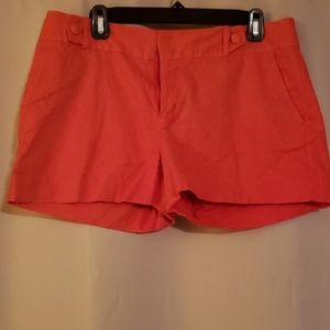 Orange Embroidered Shorts
